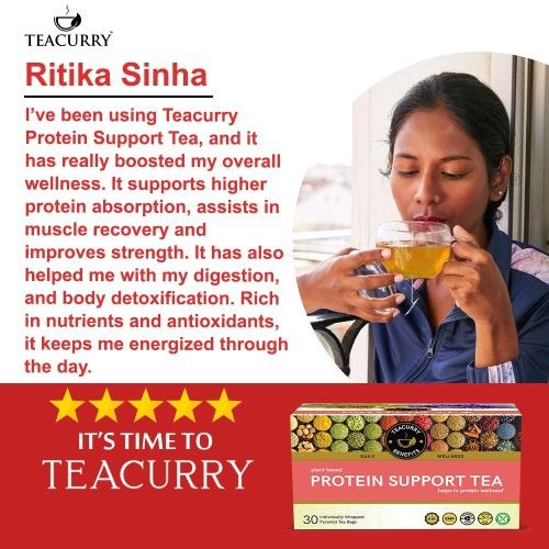 Teacurry Protein Support Tea Testimonial Image