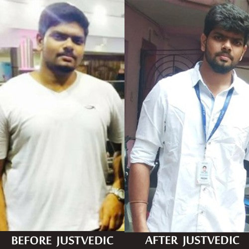 justvedic Slimming Drink Mix before after