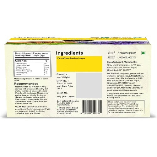 Teacurry South African Rooibos Tea Back Image