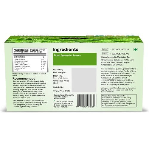 Teacurry Spearmint Tea Back Image 