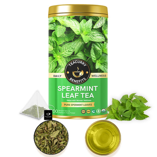 Spearmint Tea (Premium Golden Tin Can) - For PCOS, PCOD, Hormonal Balance, Acne, Pimples & Unwanted Facial Hair