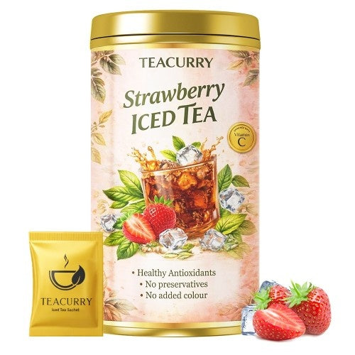 Teacurry Strawberry Instant Iced Tea Mix Sachet 