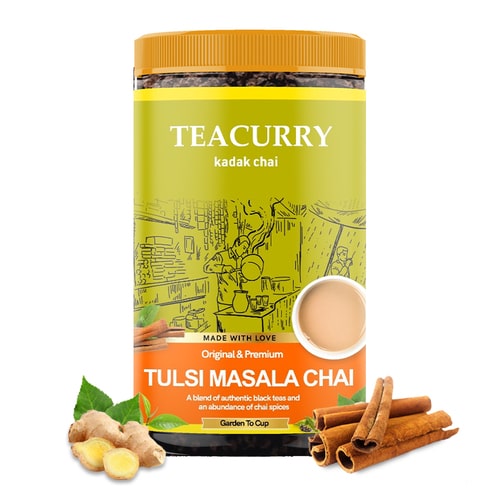 Teacurry Tulsi Masala Chai  - indian chai - indian masala chai - tulsi in tea