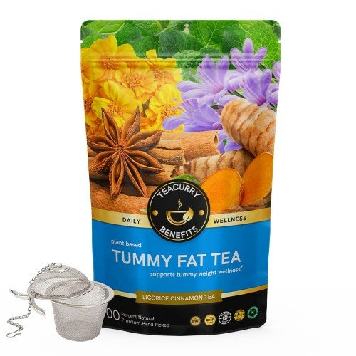 Teacurry Tummy Fat Tea Pouch + Infuser 