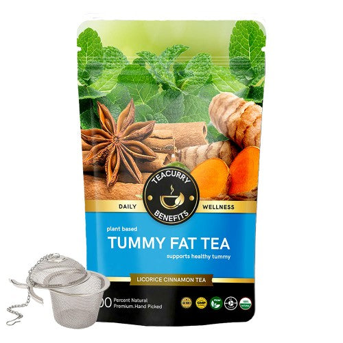 Teacurry tummy fat tea pouch with infuser