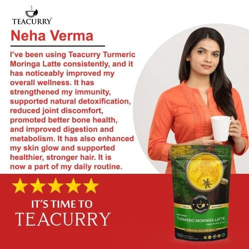 Teacurry Turmeric Moringa Latte Testimonial Image