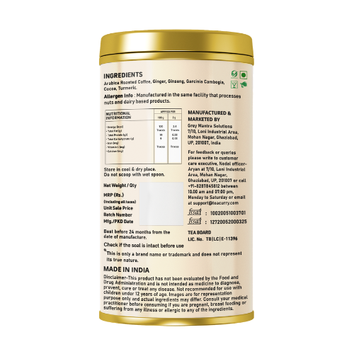 Coffecurry Belly Fat Coffee Tin Can Back Image