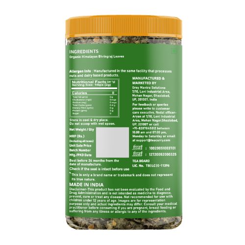 Teacurry Organic Himalayan Bhringraj Leaves Back Image