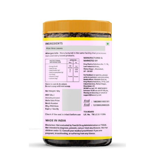 Teacurry Organic Himalayan Aloe Vera Leaves Back Image