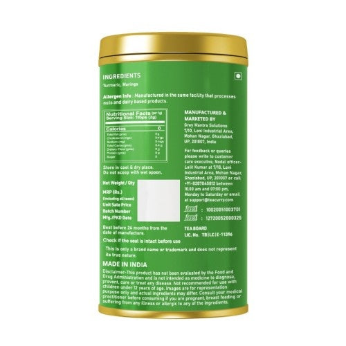 Teacurry Turmeric Moringa Latte Back Image 