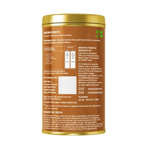 Teacurry Organic Himalayan Shatavari Roots Back Image 