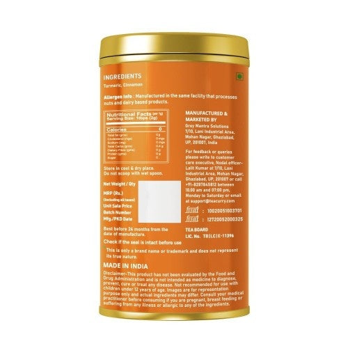 Teacurry Turmeric Cinnamon Latte Back Image 