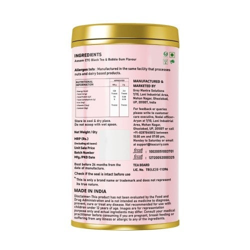 Teacurry Bubble Gum Chai Back Image 