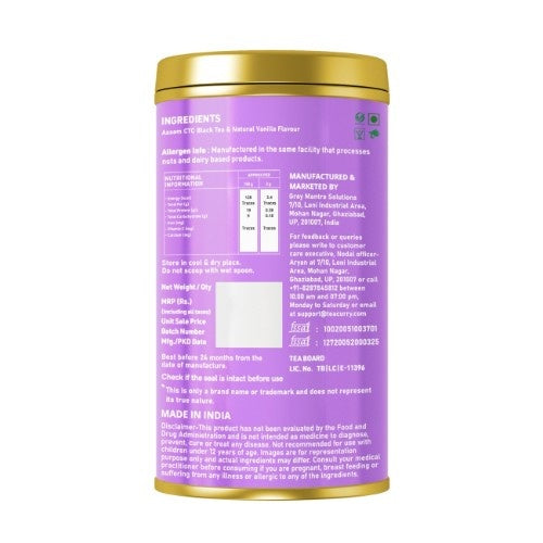 Teacurry Vanilla Chai Back Image 