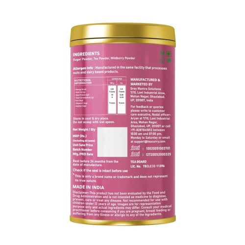 Teacurry Wildberry Instant Iced Tea Mix Back Image 