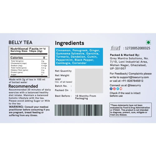 Belly Tea - Back image - best tea for weight loss and belly fat - happy belly tea