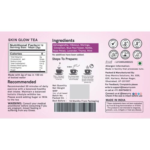 Skin Glow Tea - Back side