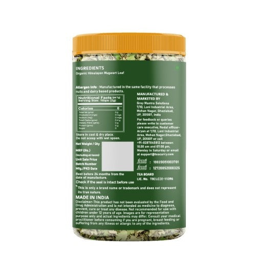 Teacurry Organic Himalayan Mugwort Leaves Back Image 