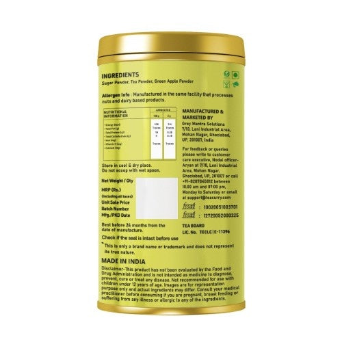 Teacurry Green Apple Instant Iced Tea Mix Back Image 