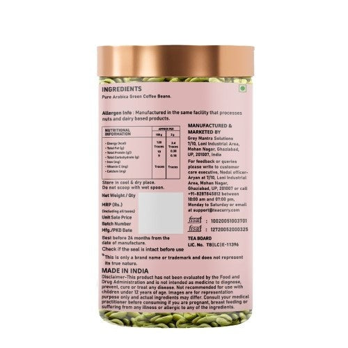 Teacurry Arabica Green Coffee Bean Back Image 