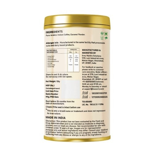 Teacurry Caramel Instant Coffee Powder Back Image 