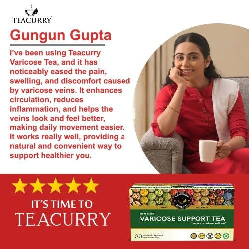 Teacurry Varicose Support Tea Testimonial Image