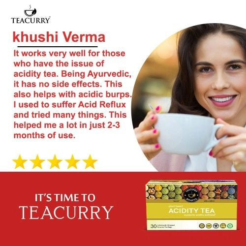 Teacurry Acidity Tea Testimonial Image