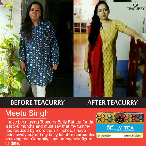 Teacurry Belly Tea Before and After