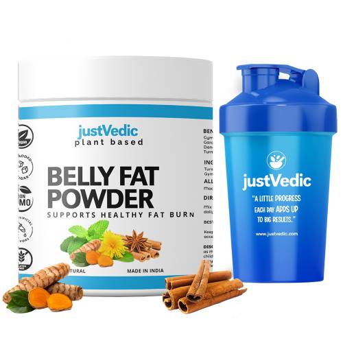 Just Vedic Belly drink mix with shaker