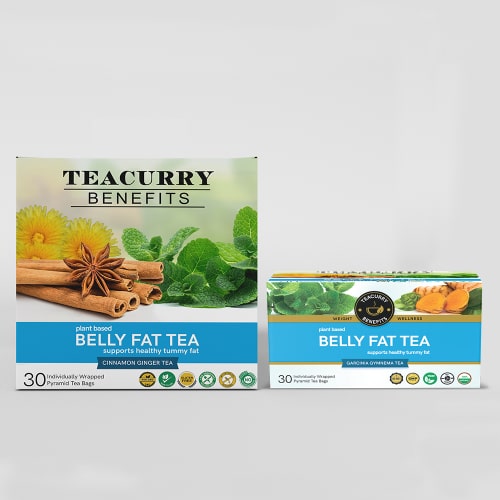 teacurry belly fat tea side view image - tummy fat reducing tea
