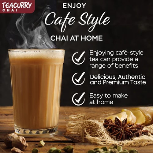 Teacurry Cardamom Chai - Cafe Style - cardamom flavoured tea - instant elaichi tea