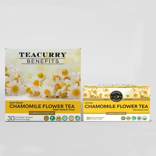 teacurry chamomile flower tea side view image