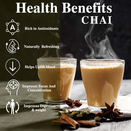 benefits of Flavored Chai Combo Pack of 3 - Cardamom Chai, Chocolate Chai, Adrak Elaichi Chai