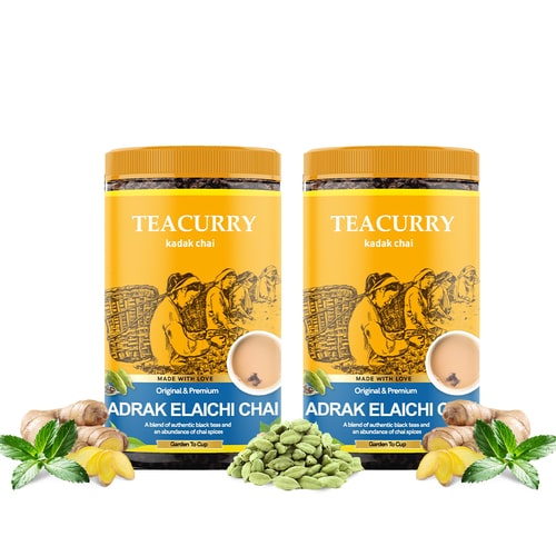 Teacurry Adrak Elaichi Chai - 200 grams  - ginger elaichi tea