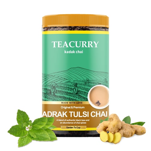 Teacurry Adrak Tulsi Chai - leaf of tulsi - tulsi tea