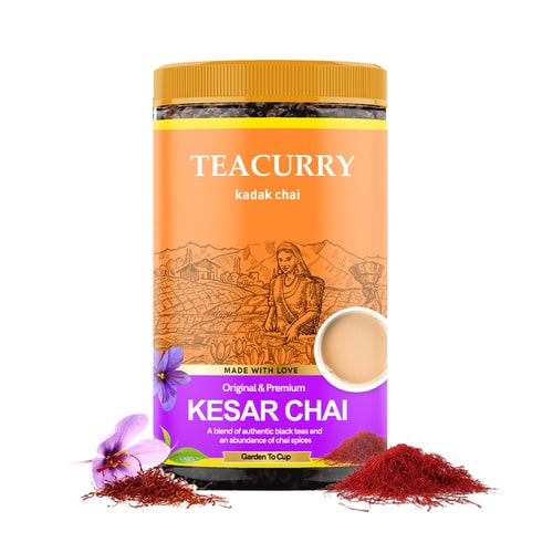 Kesar Chai - drinking saffron tea - organic saffron chai