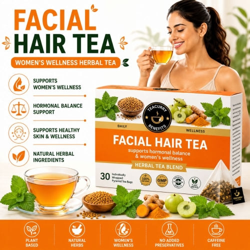 Teacurry Facial Hair Tea - Best Tea For Remove Unwanted Facial Hair 
