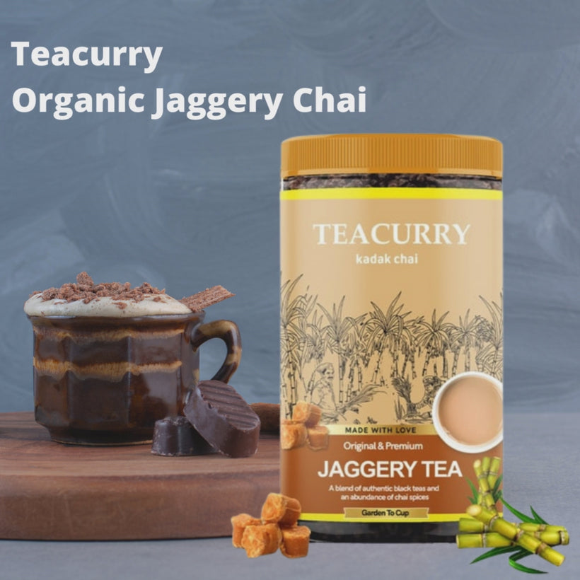 TEACURRY Organic Jaggery chai Video - black tea with jaggery - chai with jaggery