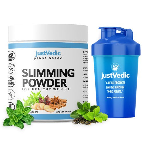 justvedic Slimming Drink Mix with shaker