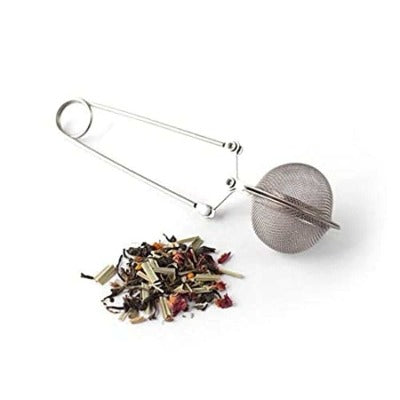 Mesh Ball Tong Tea Infuser with Pincer with tea leaves