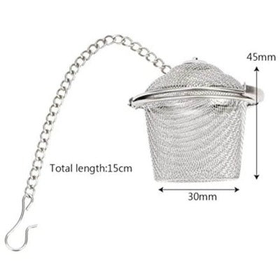 Meshball Tea Infuser with Chain with dimensions