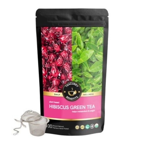 Teacurry Hibiscus Green Tea Pouch with Infuser