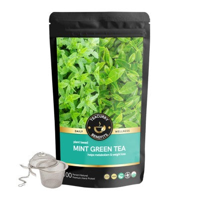 Teacurry Mint Green Tea Pouch with Infuser