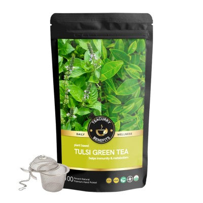 Teacurry Tulsi Green Tea Pouch with Infuser