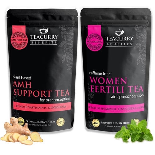 AMH And Women Fertility Tea Combo - loose pack - increase amh - female fertility tea 