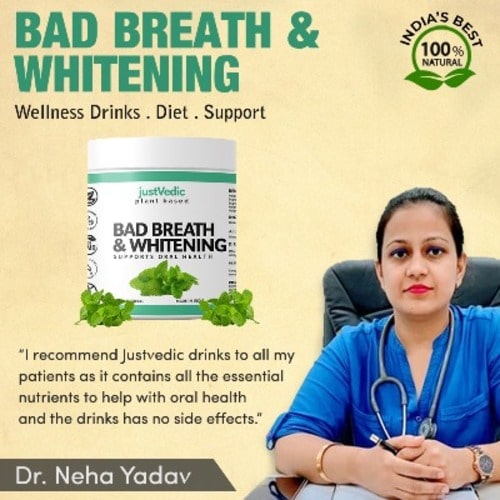 Justvedic Bad Breath & Whitening Drink MIX Approved By Dr. Neha Yadav