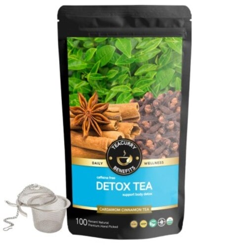 Detox tea pouch with infuser