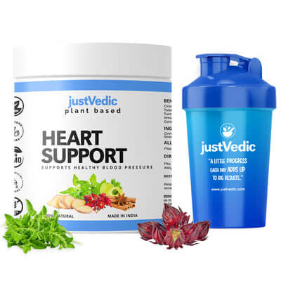 Justvedic Heart Support Drink Mix and Shaker