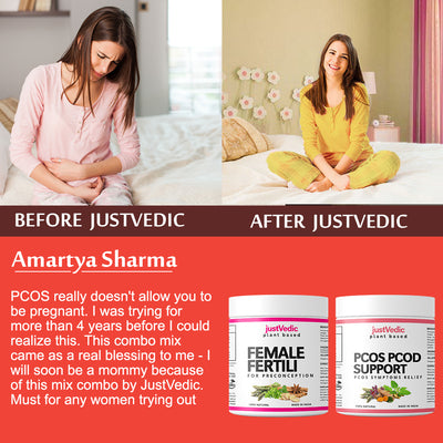 Justvedic PCOS-PCOD Fertility Drink Mix Combo used by Amartya Sharma