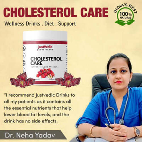 Justvedic Cholesterol Care Drink Mix Recommend by Dr. Neha Yadav
